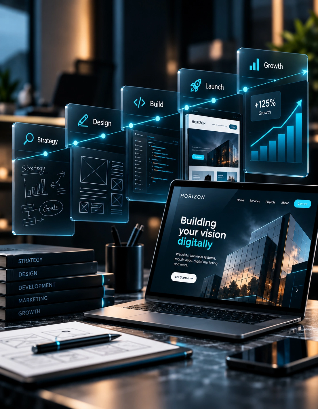 HORIZON end-to-end digital solutions from strategy and design to development and growth
