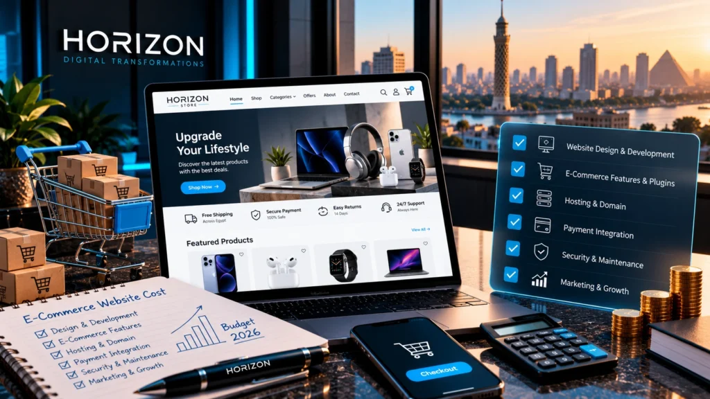 E-commerce website cost in Egypt in 2026 with online store development, payments, shipping, and budgeting