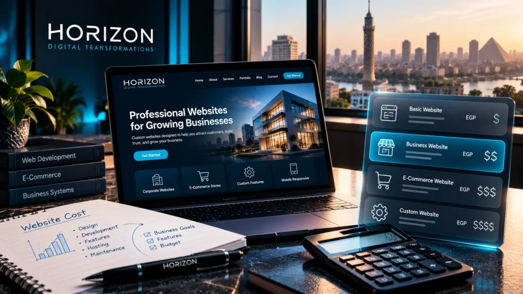 Website development cost in Egypt in 2026 for business websites, e-commerce stores, and custom web solutions